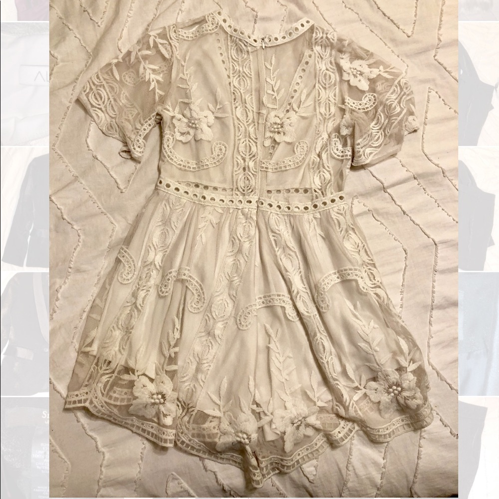 LF “Seek” White Lace Mesh Romper - Picture 4 of 6